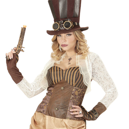 Sombrero Steampunk Alto Con Gafas
