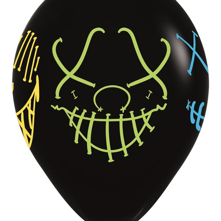 Globos Máscaras Tinta Neón Negro 30cm 25pcs