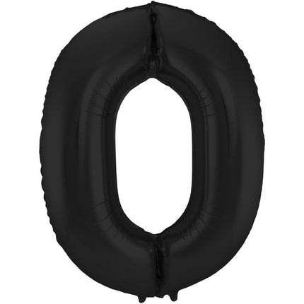 Globo Foil Figura 0 Negro Mate XL 86cm vacío