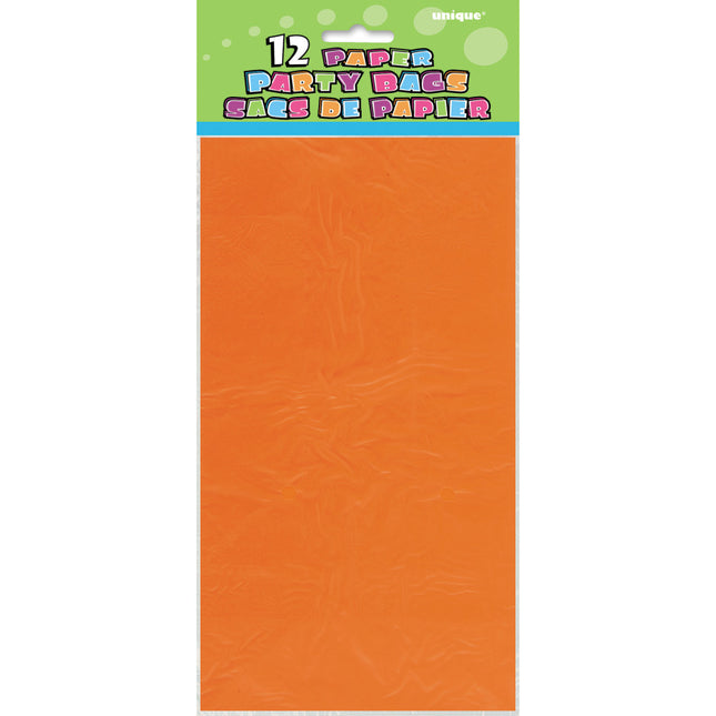Bolsas de fiesta Naranja 25cm 12uds
