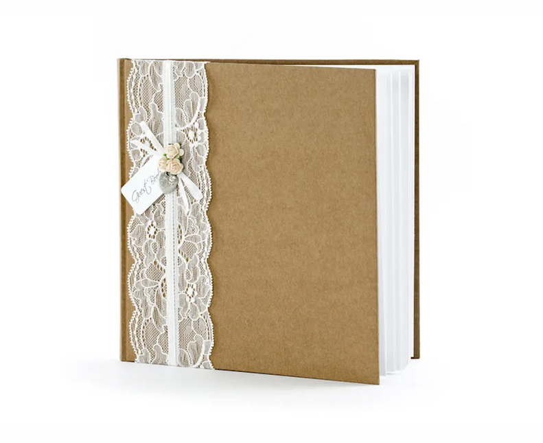 Libro de visitas Encaje Kraft 20,5cm