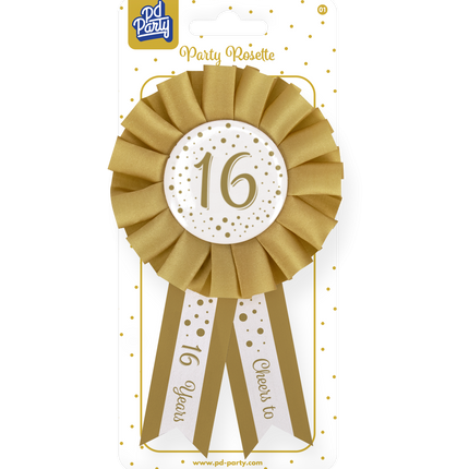 Roseta 16 Años Oro Blanco 14cm