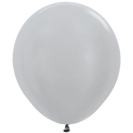 Globos Plateados Látex 45cm 25pcs