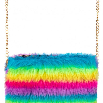 Monedero Peluche Rayas Arco Iris