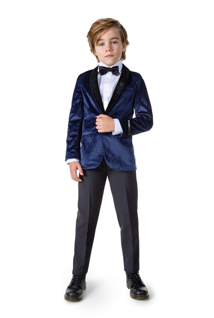Blazer de terciopelo azul oscuro chico <tc>OppoSuits</tc>