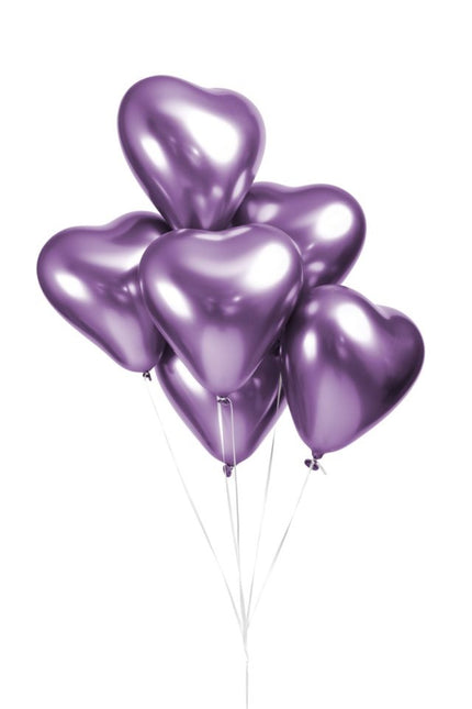 Globos Corazón Morado 30cm 6pcs