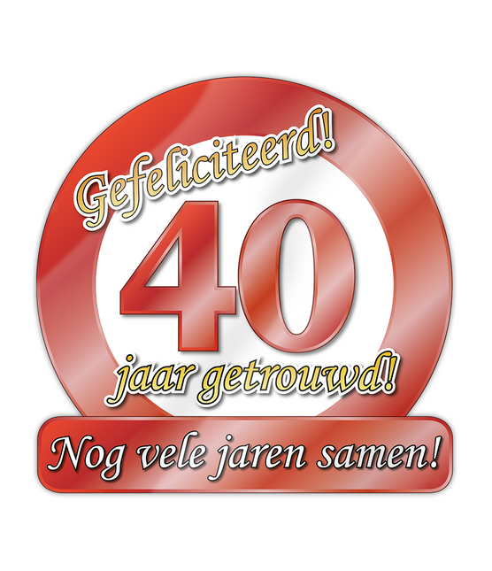 Cartel de puerta 40 años casados 50cm