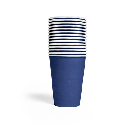 Vasos Azul Oscuro Papel 210ml 14uds.