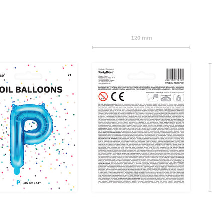Globo Letra P Azul Vacío 35cm