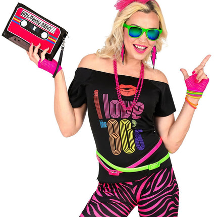 Juego de accesorios Neón 80S Rosa 5 piezas