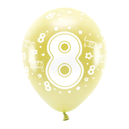 Globos 8 Años Oro