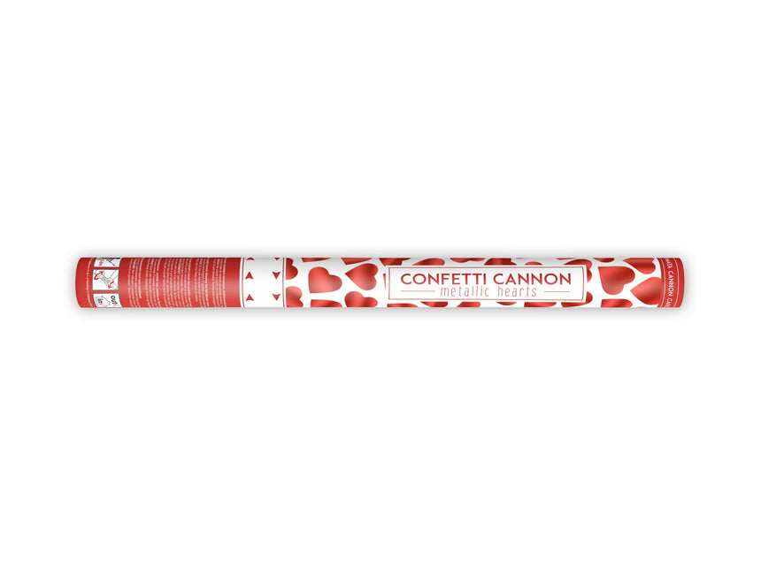 Cañón Confeti Corazones Rojo 60cm