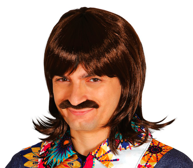 Peluca Bigote Marrón