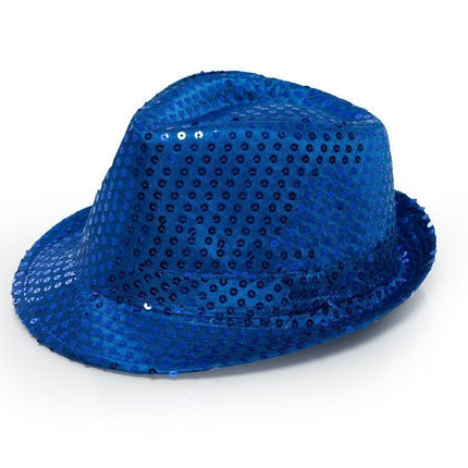 Gorro de purpurina azul