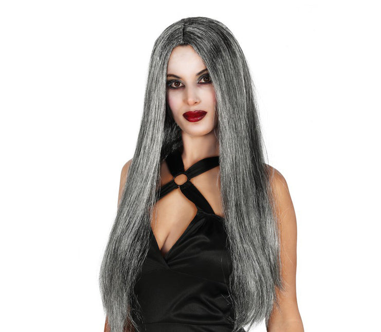 Peluca Pelo Largo Gris