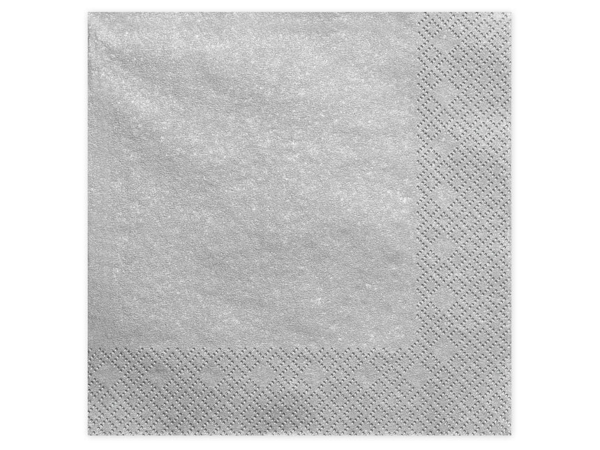 Servilletas plateadas 40cm 20ud