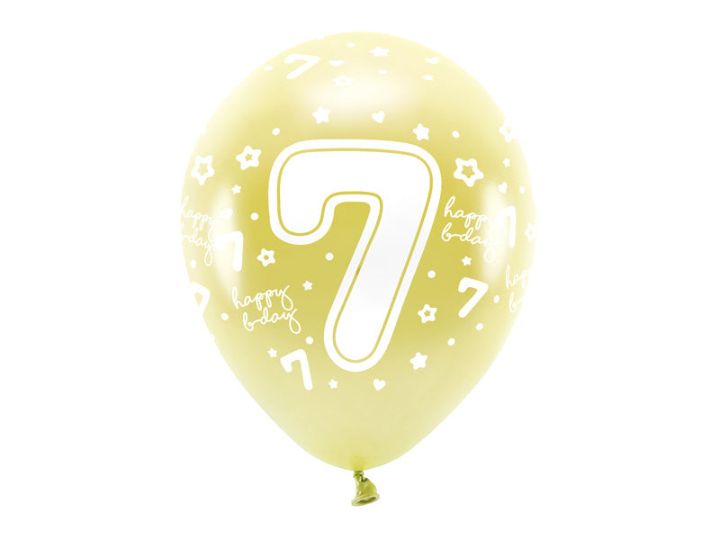 Globos 7 Años Oro 33cm 6pcs