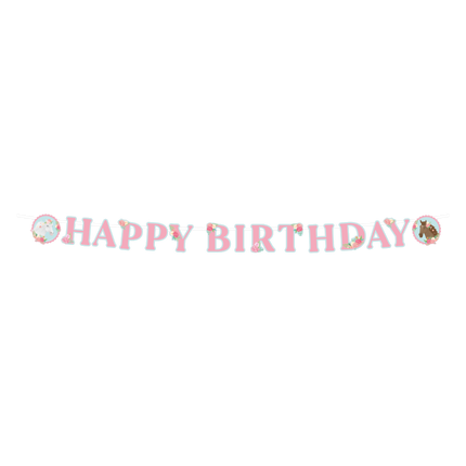 Feliz Cumpleaños Letra Guirnalda Caballos 2,5m