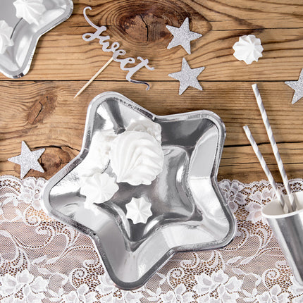 Platos de plata 18cm 6pcs