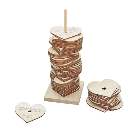 Libro de Visitas Corazones Madera 31cm