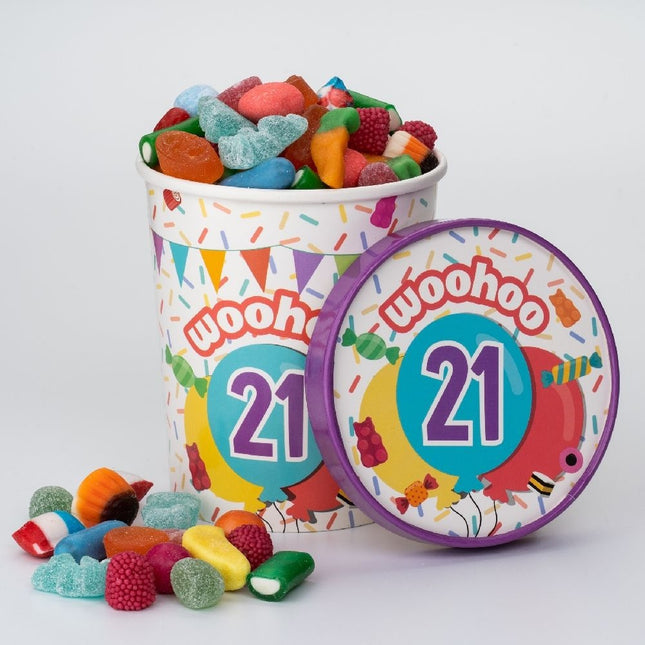 Bandeja de Caramelos de Colores 21 Años 12cm