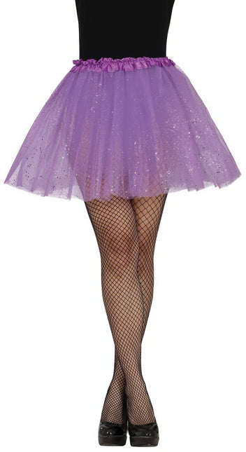 Tutú Morado Damas Purpurina 40cm