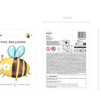 Globo de Helio Abeja Vacío 56cm
