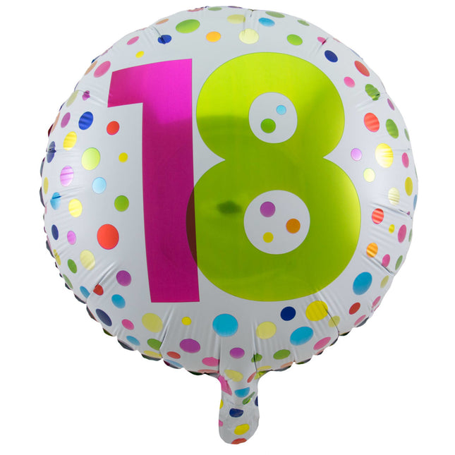 Globo de Helio 18 Años Lunares 45cm vacío
