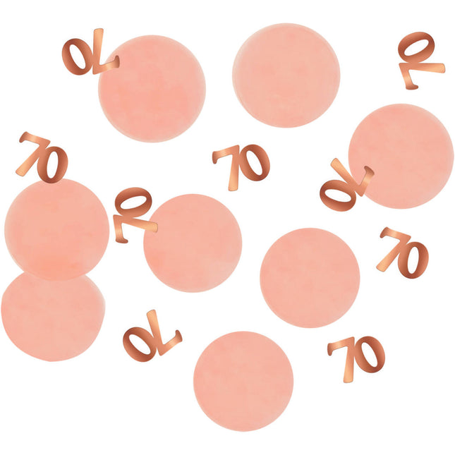 Confeti de mesa 70 Años Oro Rosa 2,4cm 25gr