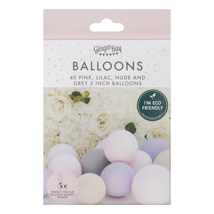 Globos Rosa Gris Lila 13cm 40pcs