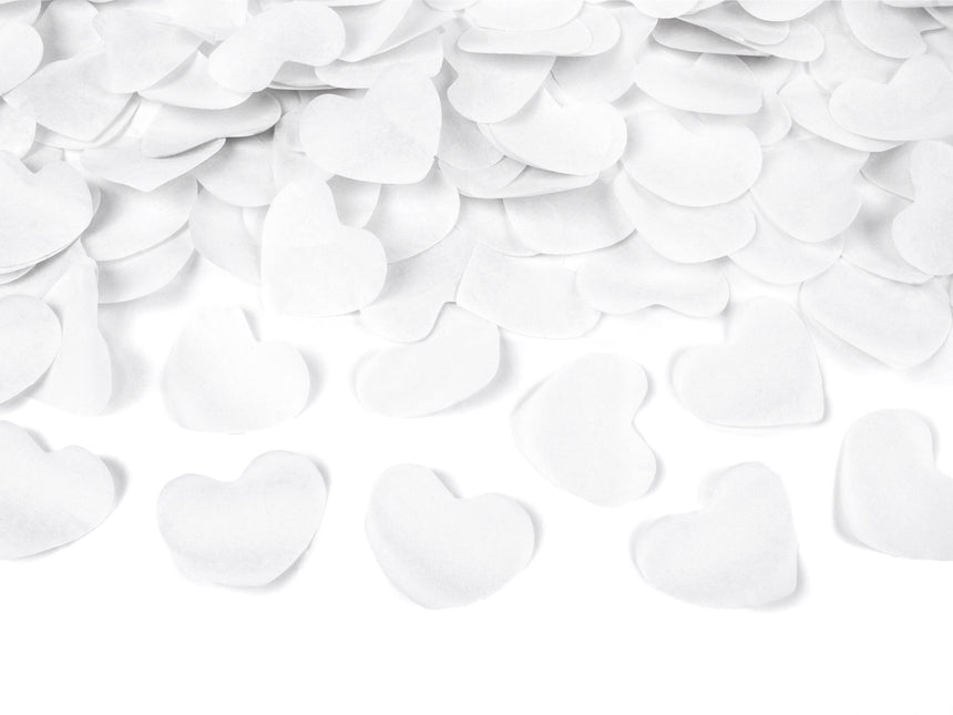 Cañón Confeti Corazones Blanco 60cm