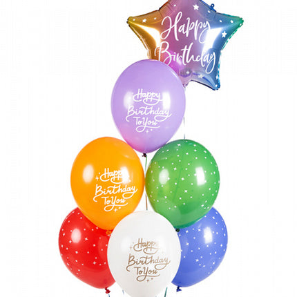 Globos Happy Birthday To You Mix 30cm 6pcs