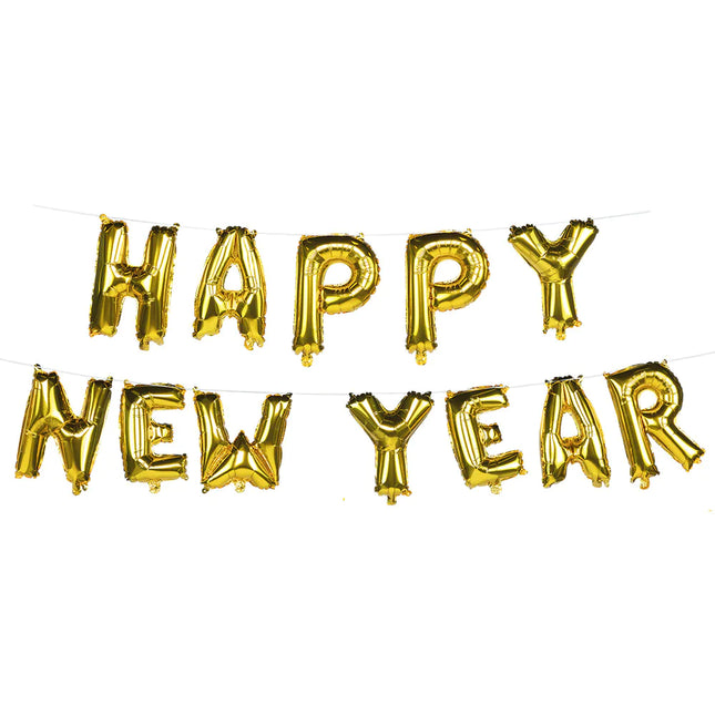 Feliz Año Nuevo Guirnalda de Letras Globos de Foil 8m