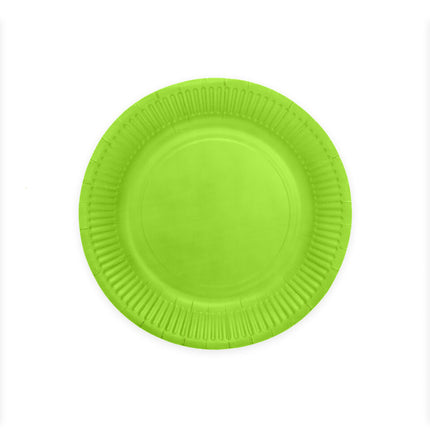 Platos Verde Lima Papel 23cm 8pcs