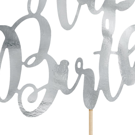 Adorno para tarta Feliz Cumpleaños Plata 22,5cm