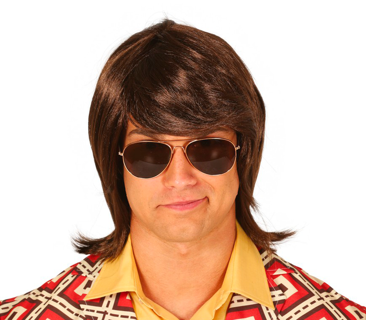 Peluca Marrón Hombre