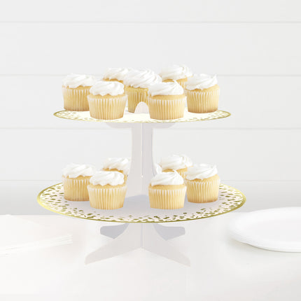 Soporte para Cupcakes Cartón Dorado 35cm