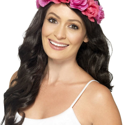 Diadema Floral Fucsia Deluxe