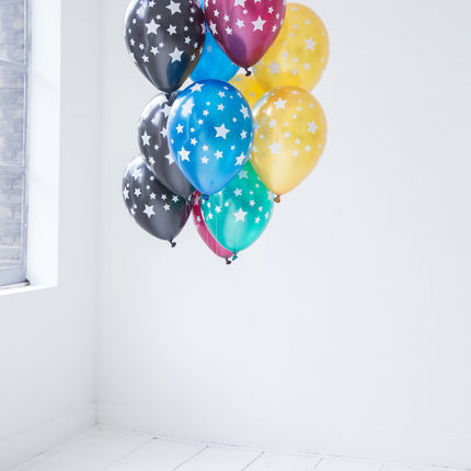Globos de Colores Estrellas Metálicas 30cm 12pcs