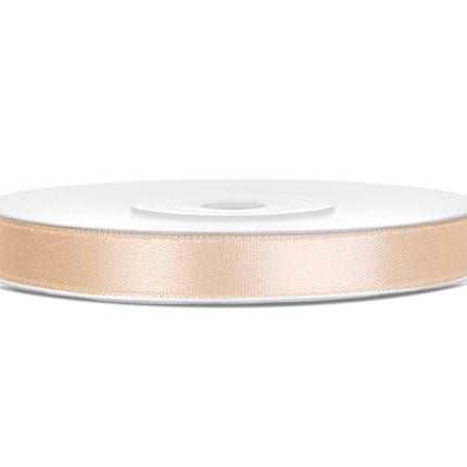 Cinta de raso vainilla crema 6mm 25m