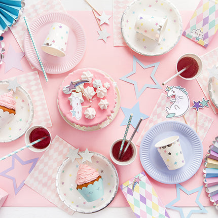 Cupcake Toppers Estrella Plata 6pcs