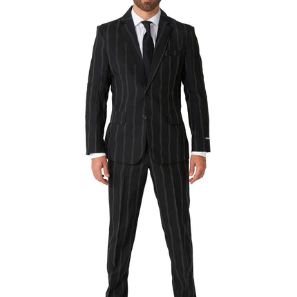 Traje negro a rayas para hombre <tc>Suitmeister</tc>