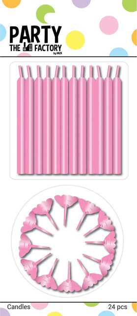 Portavelas rosa 6cm 24uds.