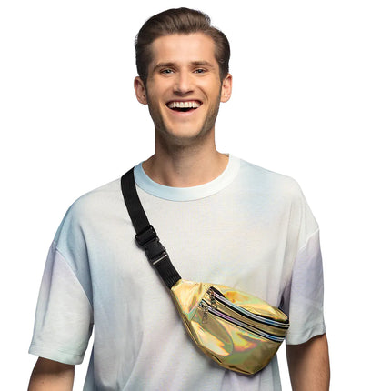 Bolsa de cadera dorada Holográfica