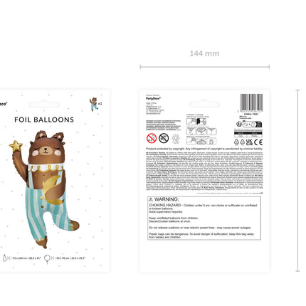 Globo de Helio Oso Vacío 90cm