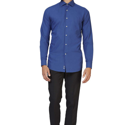 Camisa Azul Oscuro Hombre <tc>OppoSuits</tc>