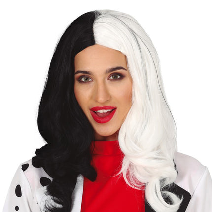 Peluca de Halloween Cruella