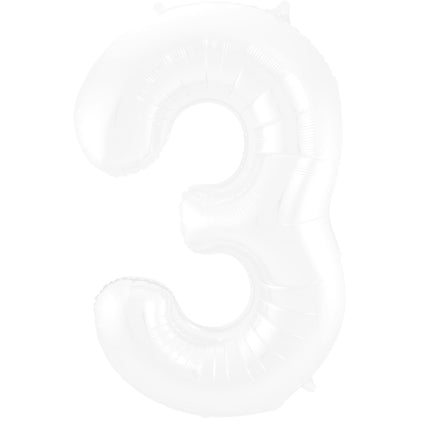 Globo Figura 3 Blanco Mate XL 86cm vacío