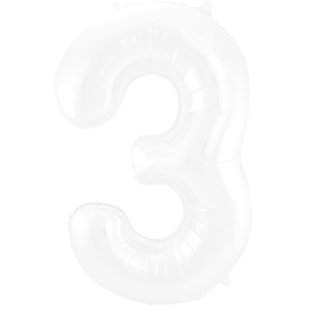 Globo Figura 3 Blanco Mate XL 86cm vacío