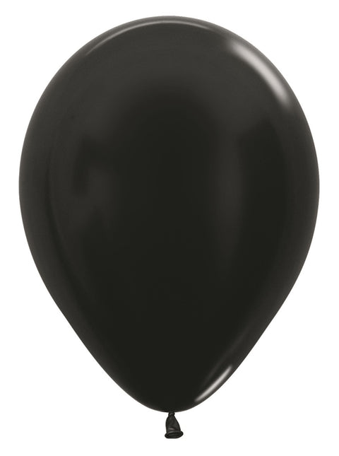 Globos Negro Metalizado 30cm 50pcs